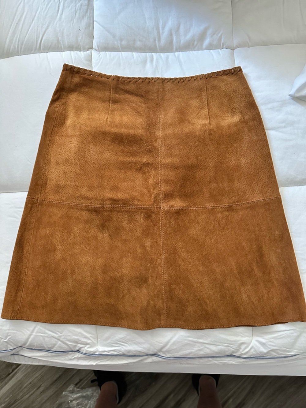 Zara Brown Suede A-Line Skirt Sz Sm